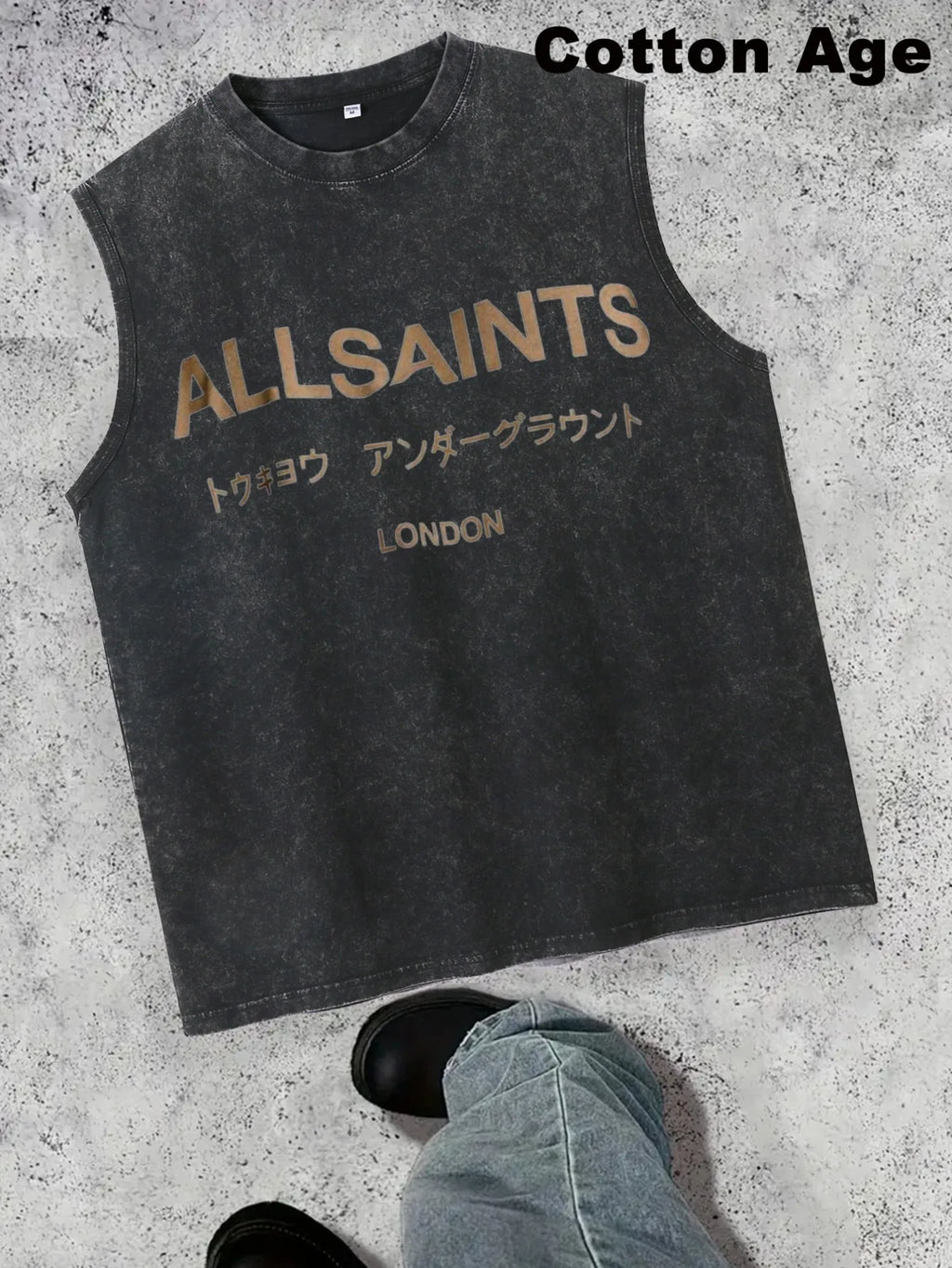 Vintage Men's Tank Top - AllSaints Print Design - Casual Fall/Winter Layering Tee - Perfect Gift For Halloween/Christmas